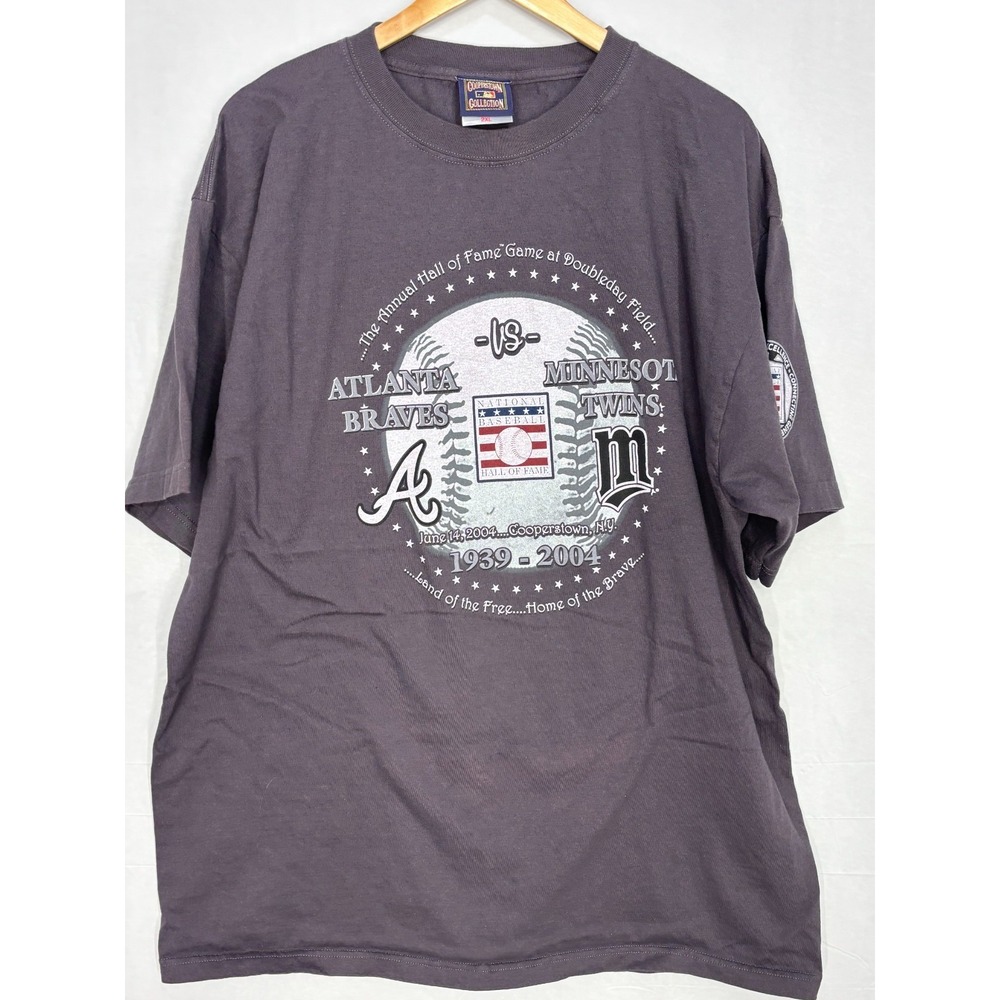 Atlanta Braves vs Minnesota Twins Majestic MLB T-Shirt Mens Black Graphic 2XL